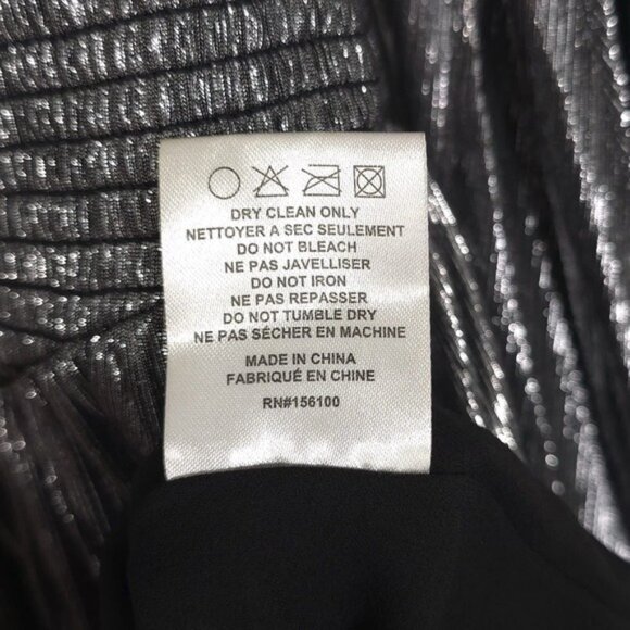 NWOT Retrofete Melody‎ Long Sleeve Mini Dress Gunmetal Silver SMALL Cutout Assym - Picture 10 of 11